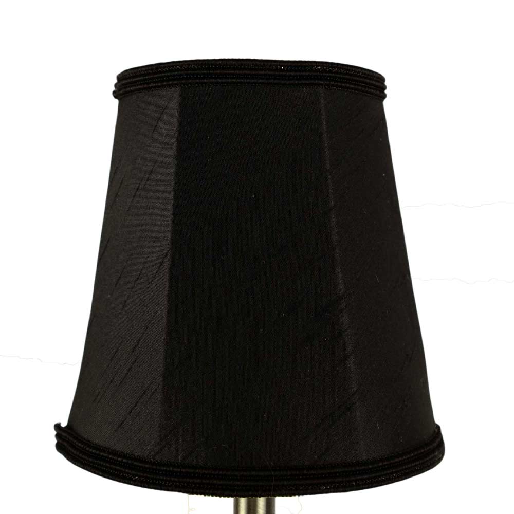 Black Empire Chandelier Shade in faux silk with soft white lining