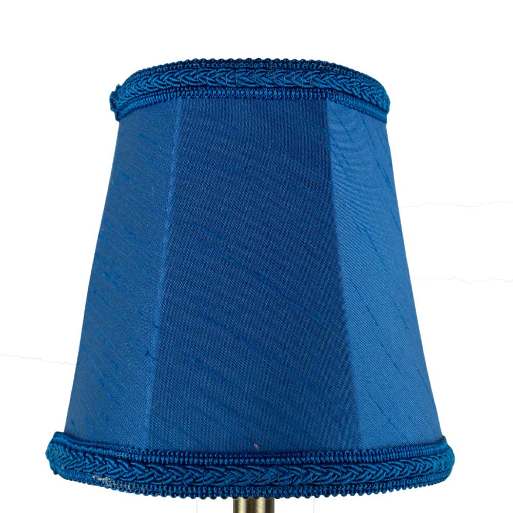 Royal Blue Empire Chandelier Shade in faux silk with soft white lining