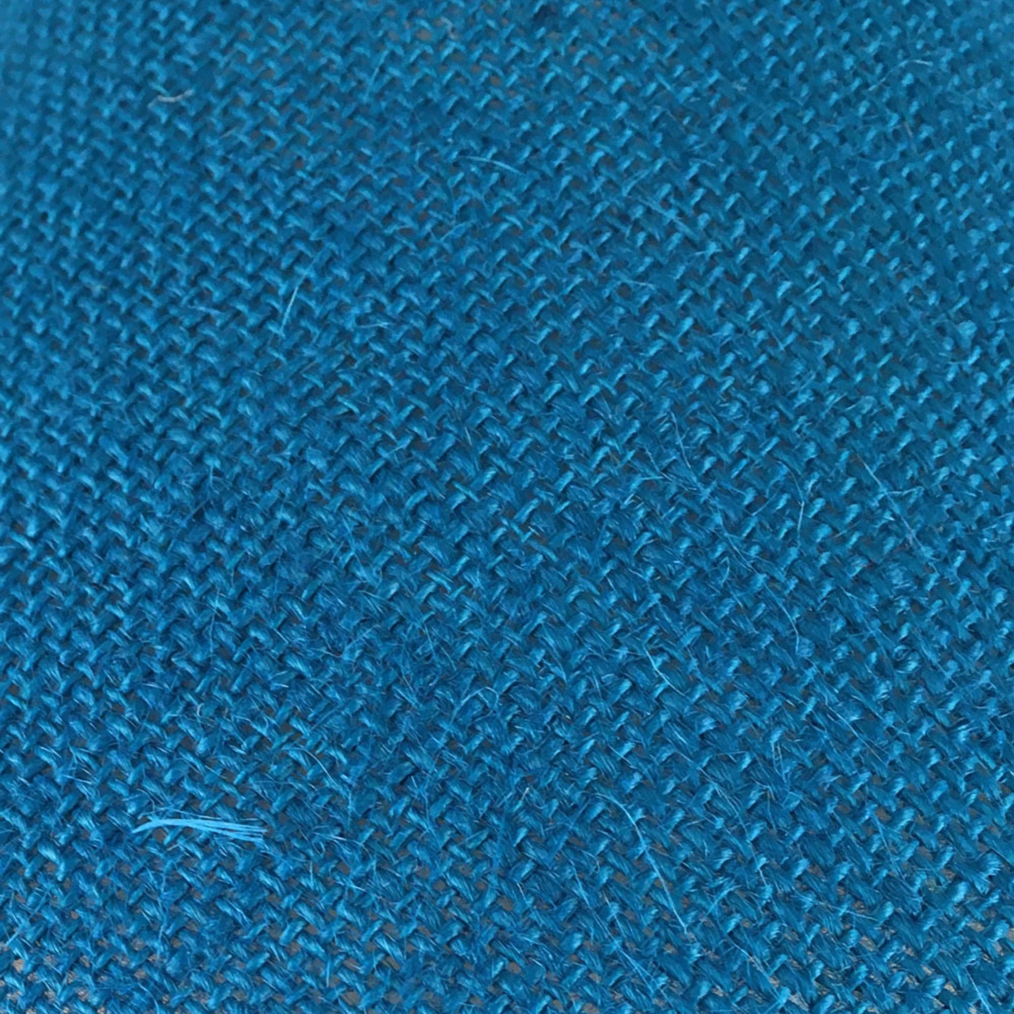 Azure hessian fabric swatch