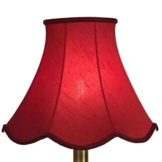 Retro Burgundy Scalloped Lampshade on a Table lamp