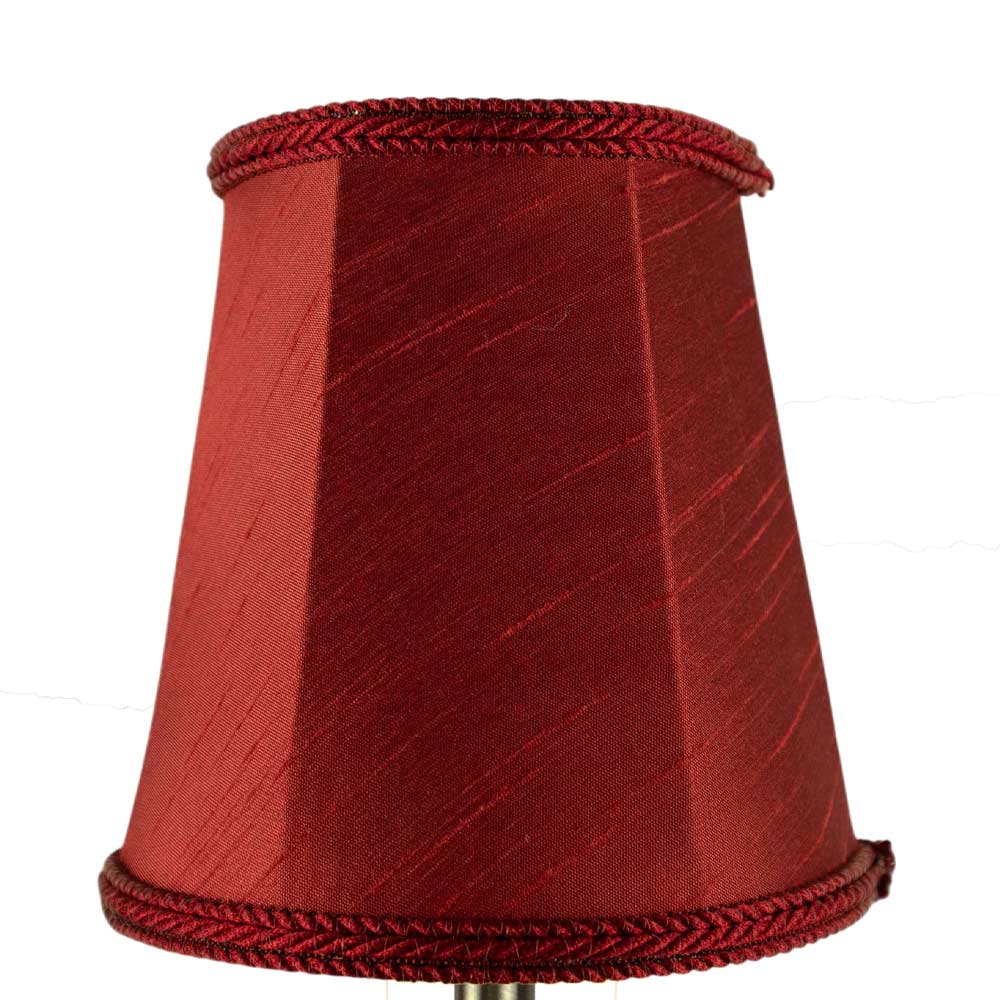 Burgundy Empire Chandelier Shade in faux silk with soft white lining