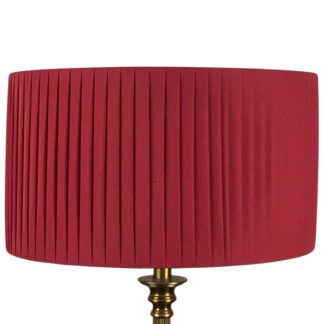 Burgundy drum pleated lampshade handmade in Devon