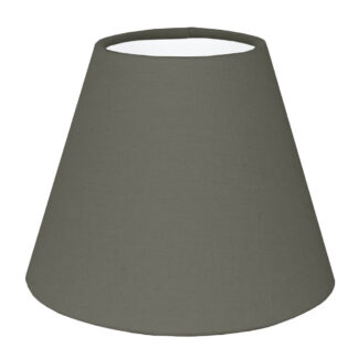 Charcoal brushed cotton empire candle shade with white PVC lining