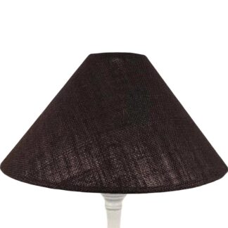 Brown chocolate hessian coolie lampshade with natural woven texture