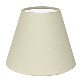 Cream brushed cotton empire candle shade with white PVC lining