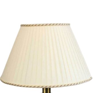 cream ribbon wrap pleated lampshade finished with rope trim