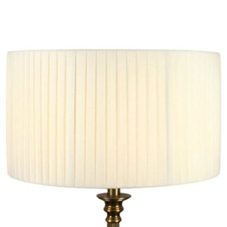 Cream drum pleated lampshade handmade in Devon