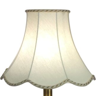 cream scalloped bowed empire lampshade finished with gold trim