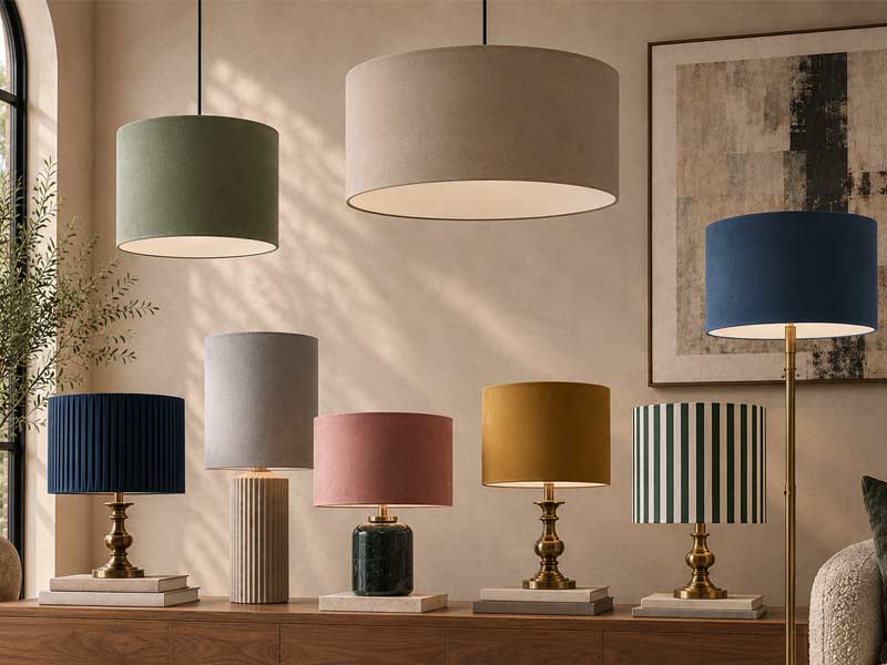 cylinder-lampshades-hero Imperial Lightings range of Cylinder Lampshades