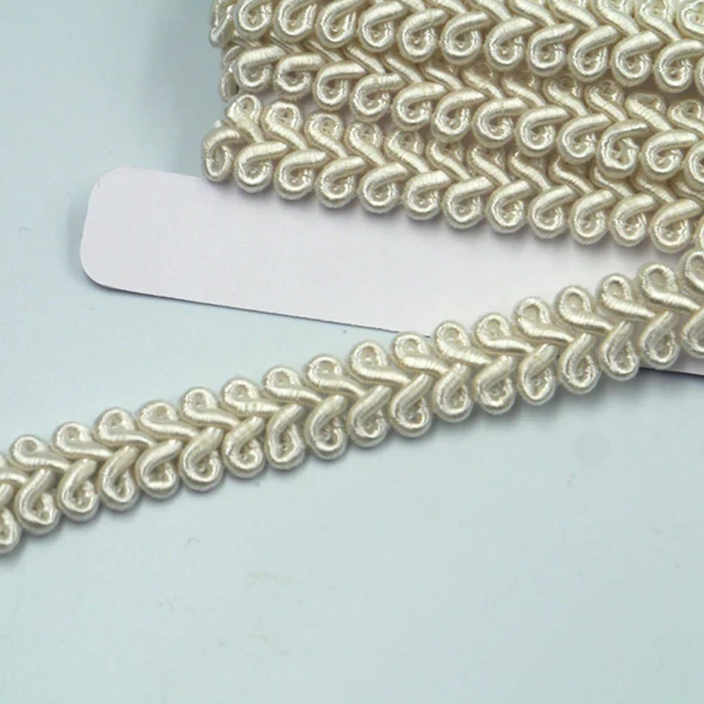 Dark cream feather trim for handcrafted lampshades.