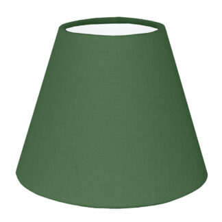 Dark green brushed cotton empire candle shade with white PVC lining