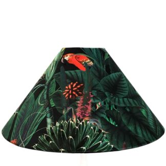 Dark Green Jungle Coolie Lampshade in Sumatra Ebony velvet