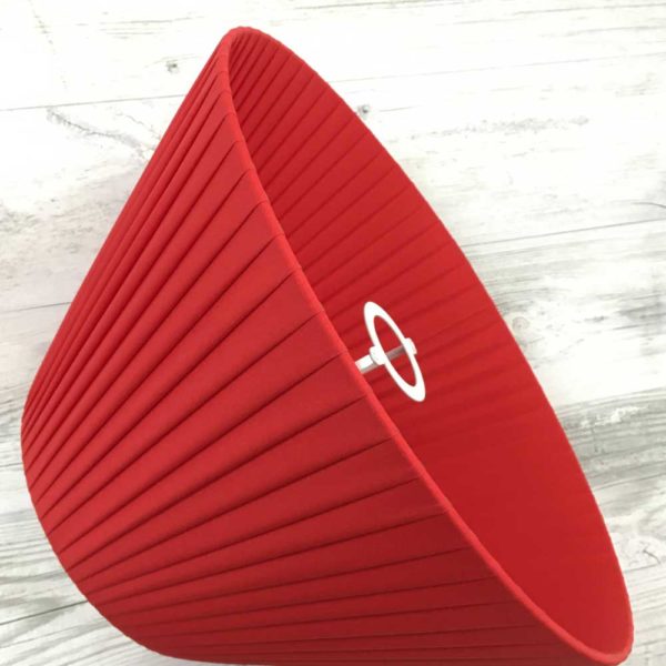 Red Pleated Lightshade shown on its side