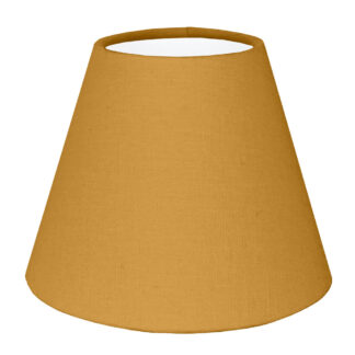 Old gold brushed cotton empire candle shade with white PVC lining