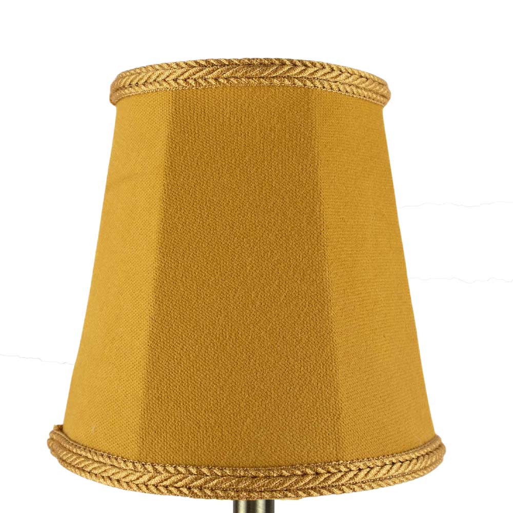 Gold Empire Candle Shade in brushed cotton with soft white lining