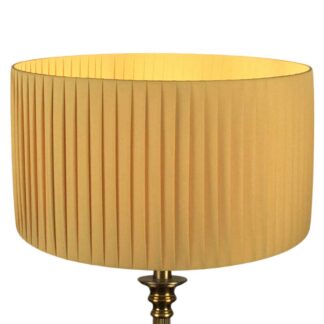 Gold drum pleated lampshade handmade in Devon