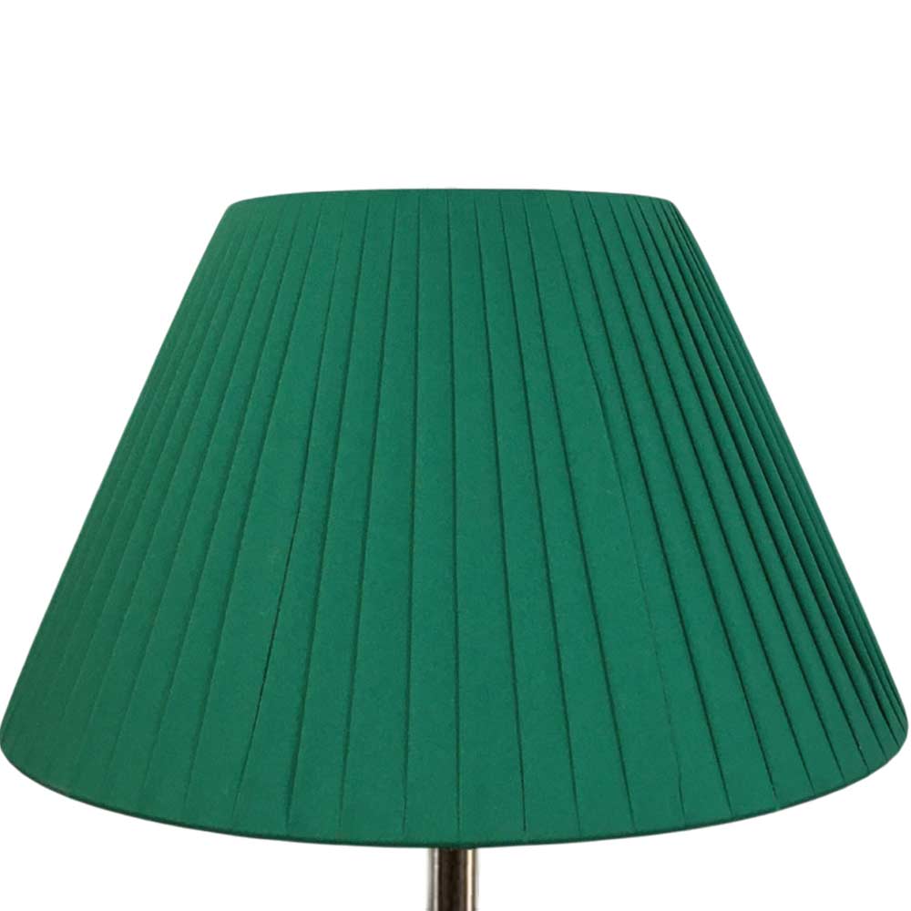 Green pleated empire lampshade with elegant gathered fabric finish