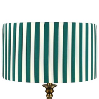 Grey and cream drum pleated lampshade handmade in Devon