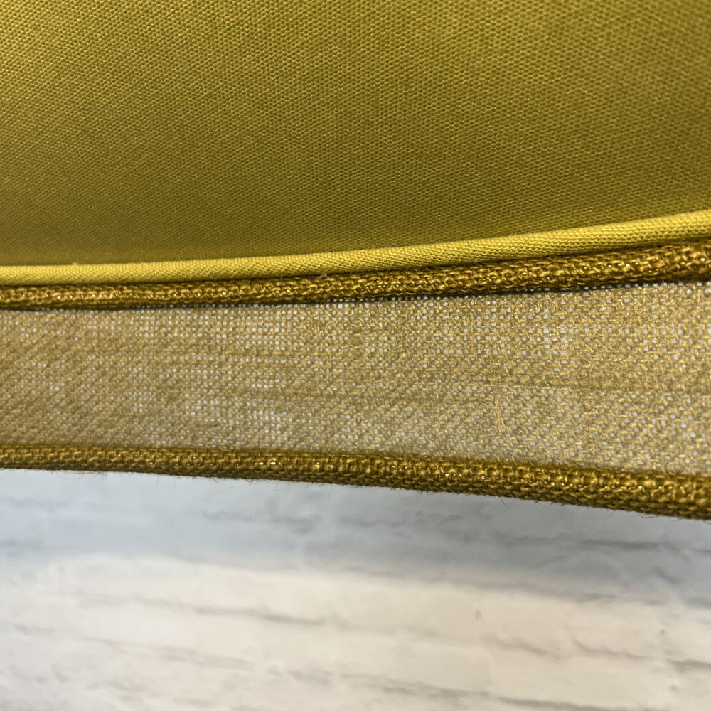 Internal clear PVC backing inside the Pear & Olive designer hessian lampshade.