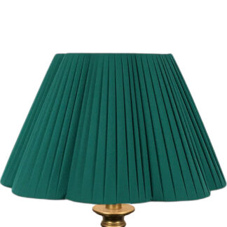 Green ribbon wrap daisy pleated lampshade handmade in Devon