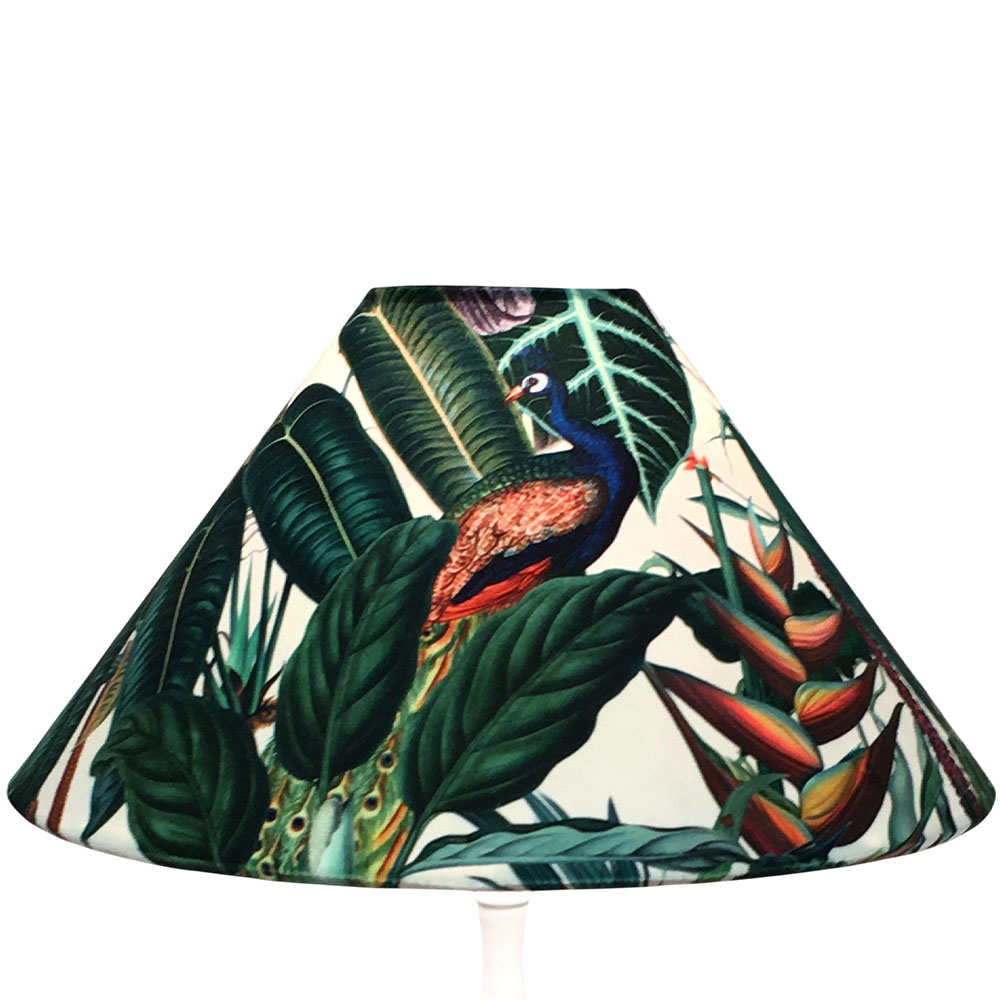 Green Tropical Jungle Coolie Lampshade in Sumatra Natural velvet