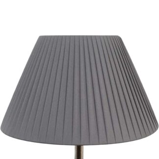 Grey pleated empire lampshade with elegant gathered fabric finish
