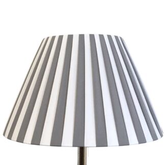 Grey and white pleated empire lampshade with elegant gathered fabric finish