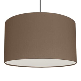 Hazelnut brushed cotton drum pendant lampshade with diffuser.