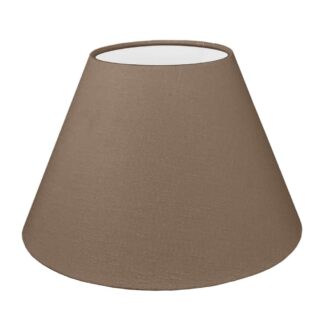 Hazelnut brushed cotton empire lampshade with white PVC lining.