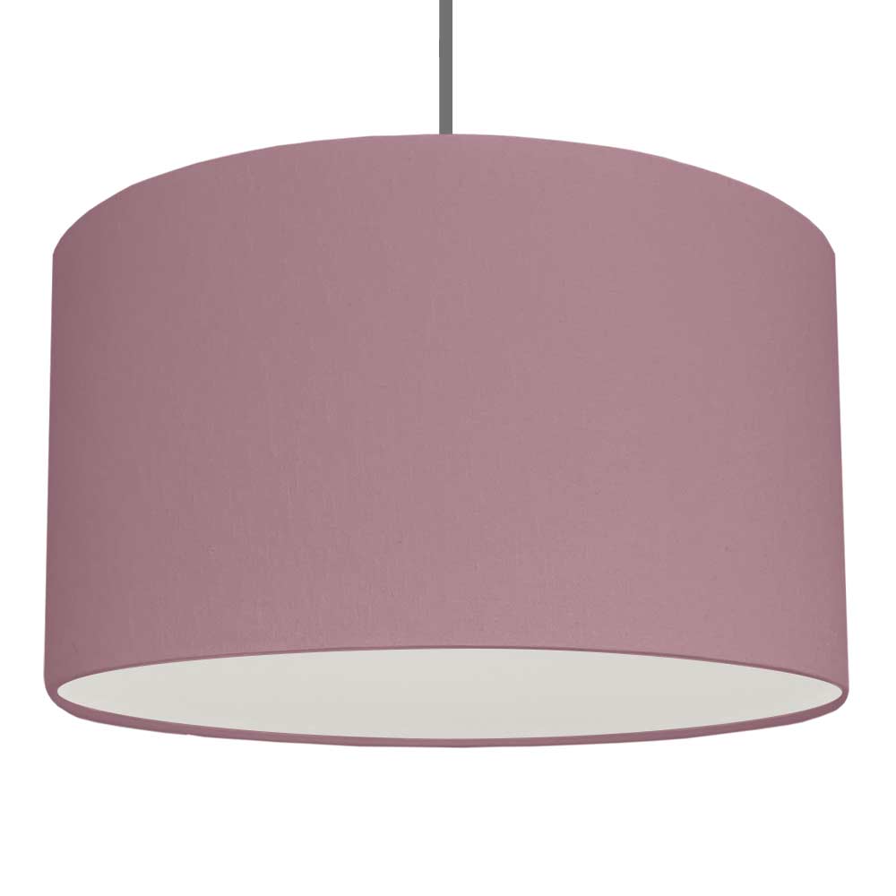 Heather brushed cotton drum pendant lampshade with diffuser.