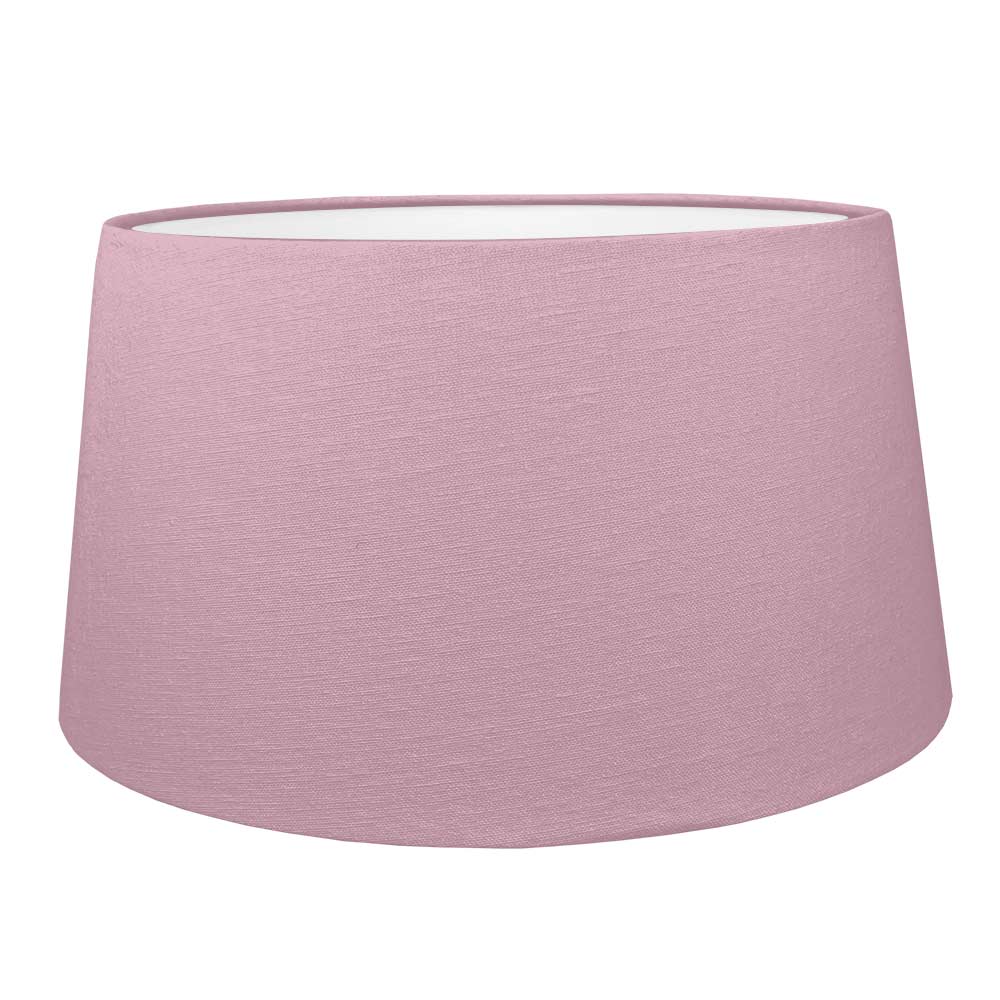 Heather brushed cotton French drum lampshade with white PVC lining.