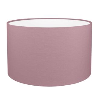 Heather brushed cotton drum lampshade with white PVC lining.