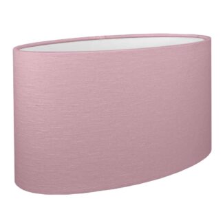 Heather brushed cotton oval lampshade with white PVC lining.