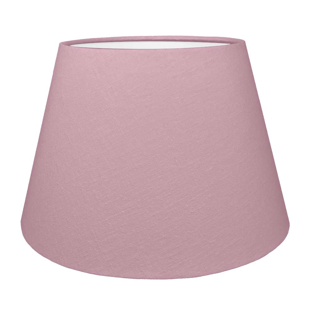 Heather brushed cotton retro drum lampshade with white PVC lining.