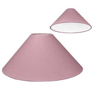 Handmade Heather brushed cotton coolie lampshade with a white PVC lining. The clean white interior complements the fabric and classic tapered shape.