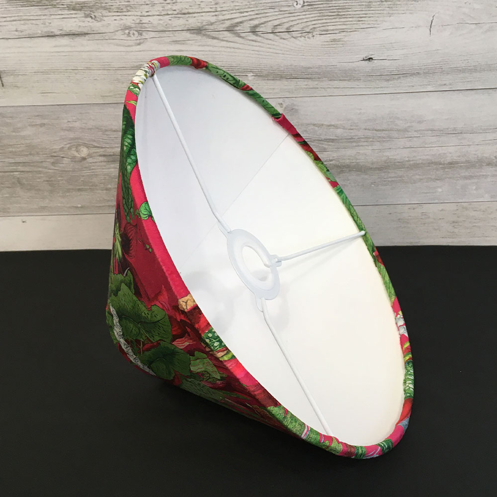 Pink Botanical Coolie Lampshade with white PVC lining