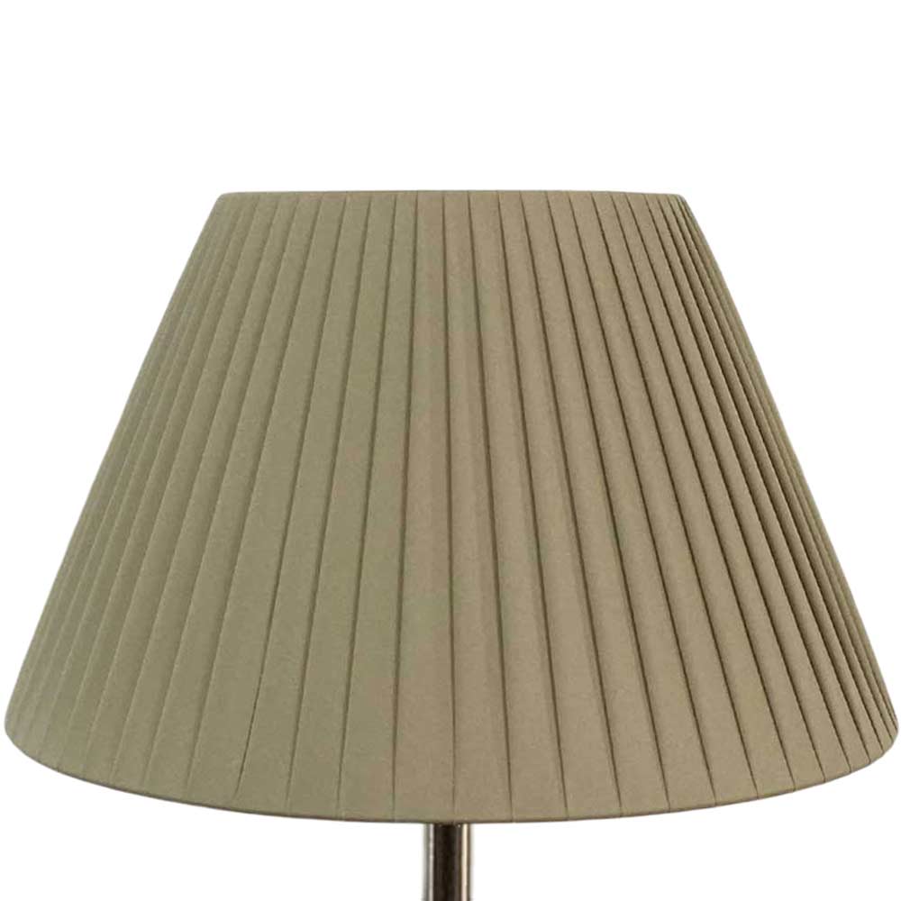 Khaki pleated empire lampshade with elegant gathered fabric finish