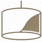 Gold metallic lining inside a drum lampshade