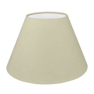 Oat brushed cotton empire lampshade with white PVC lining.