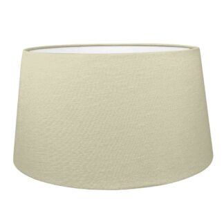 Oat brushed cotton French drum lampshade with white PVC lining.