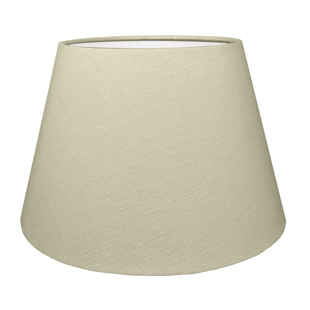 Oat brushed cotton retro drum lampshade with white PVC lining.