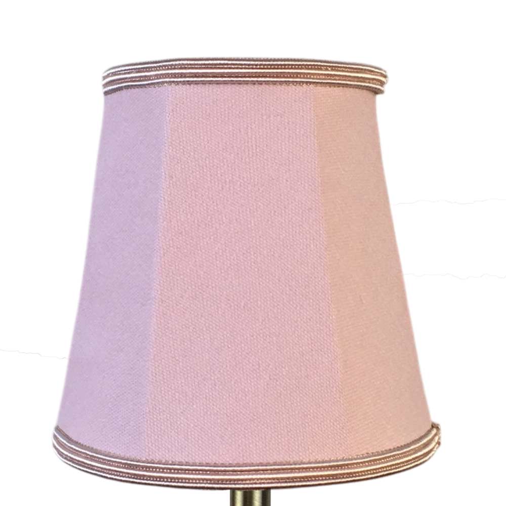 Pale Pink Empire Candle Shade in brushed cotton with soft white lining