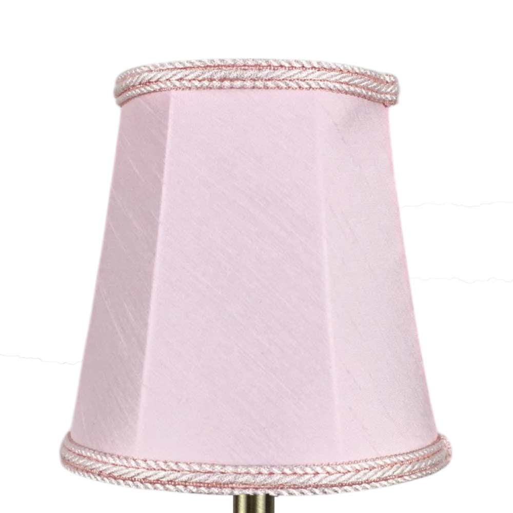 Pale Pink Empire Chandelier Shade in faux silk with soft white lining