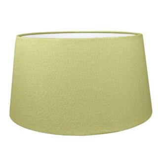 Pear green brushed cotton French drum lampshade with white PVC lining.
