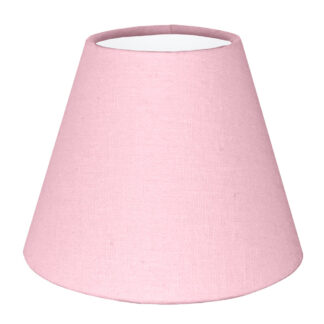 Pink brushed cotton empire candle shade with white PVC lining