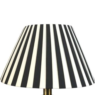 Black and cream pleated empire lampshade with elegant gathered fabric finish