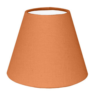 Orange brushed cotton empire candle shade with white PVC lining