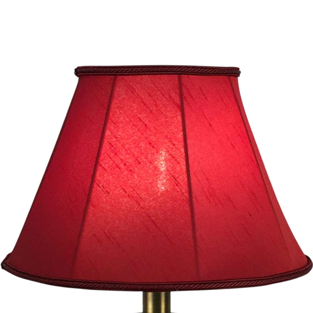 Burgundy faux silk empire lampshade with subtle dupion texture