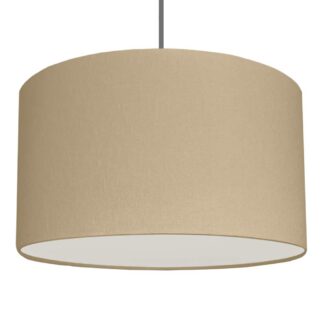 Sand brushed cotton drum pendant lampshade with diffuser.