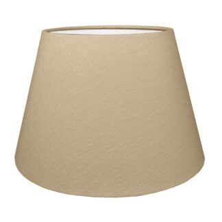 Sand brushed cotton retro drum lampshade with white PVC lining.